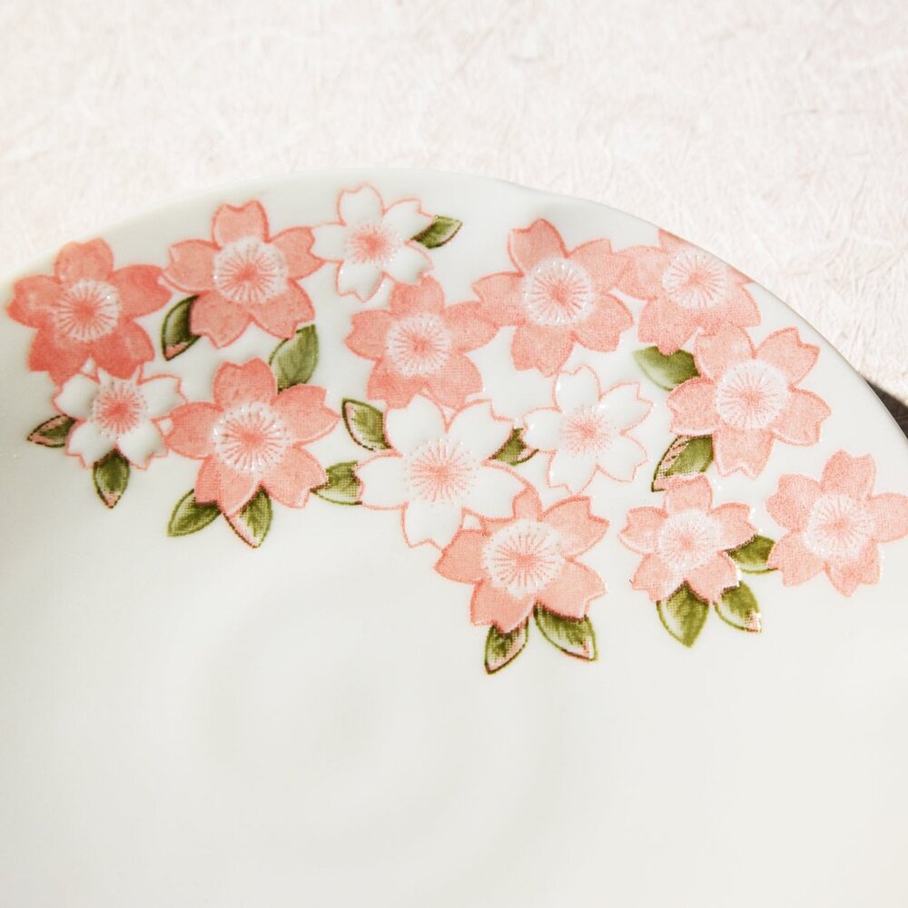 Sakuraco Wagasi Sakura dish with black Chasen and pink cat tea bowl NIB - Picture 12 of 13